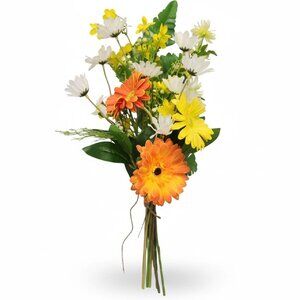 Hand Tied Wild Daisy Bouquet 20 Inch Artificial Gerbera Daisy Arrangement
